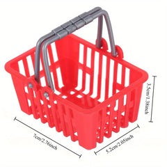 20pcs Mini Plastic Shopping Baskets - Colorful Retail Baskets for Playtime