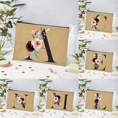 Floral Print Cosmetic Bag Bridesmaid Makeup Case Organizer