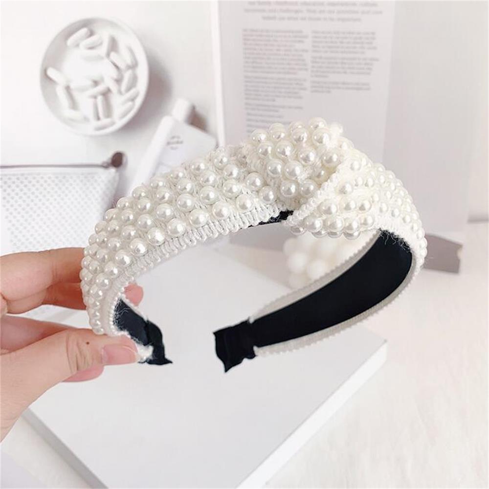 Pearl Headband for Girls - Wide Hair Hoop with Beads