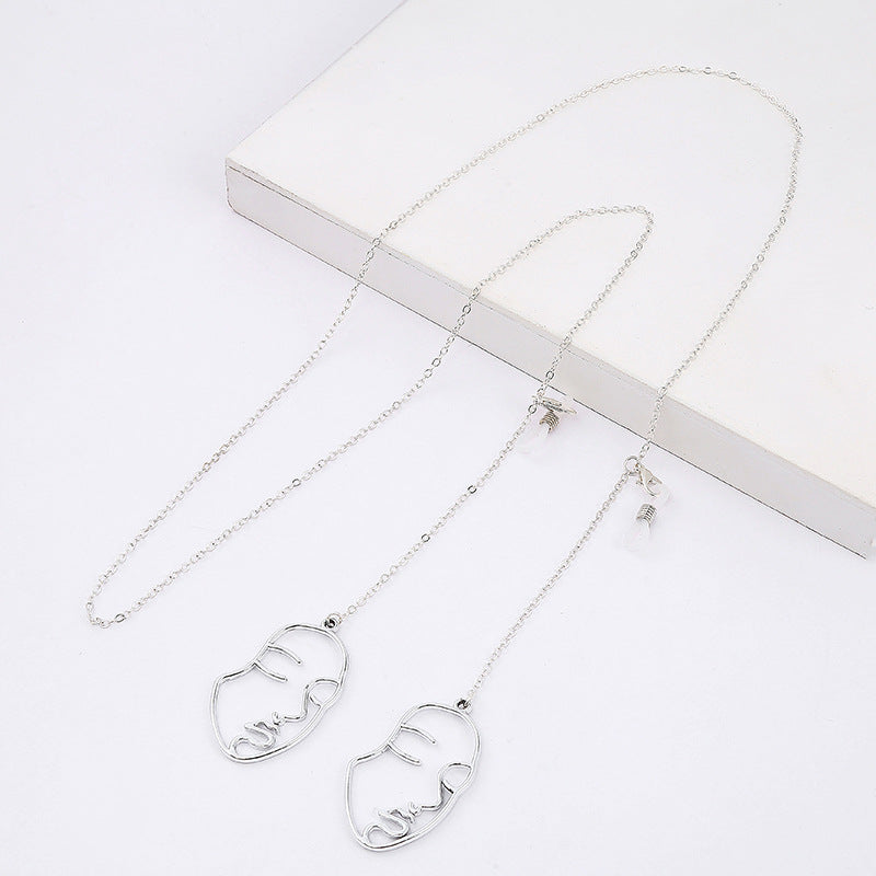 Metal & Faux Pearl Pendant Glasses Chain Sunglasses Holder