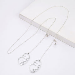 Metal & Faux Pearl Pendant Glasses Chain Sunglasses Holder