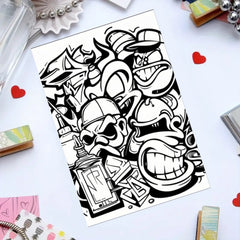 Graffiti Coloring Book for Adults, Mindfulness Relaxation