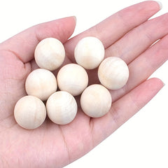 5pcs 3.0cm Unfinished Wooden Balls for Crafts and DIY Projects