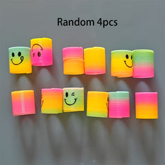 Mini Plastic Coil Spring Toys for Rainbow Themed Parties - 12pcs