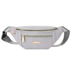 Waterproof Nylon Zipper Fanny Pack Crossbody Bag
