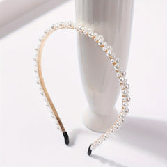 Faux Pearl Headband Skinny Head Hoop Headdress Hair Accessories
