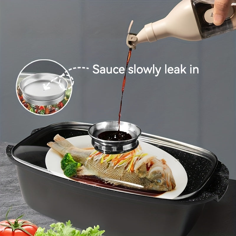 Granite Roaster Pan With Grill Rack 19.5" Ultra Nonstick Glass Lid