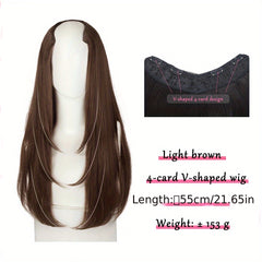 55-88 cm V-Shaped Long Straight Hair Extensions for Women Girls