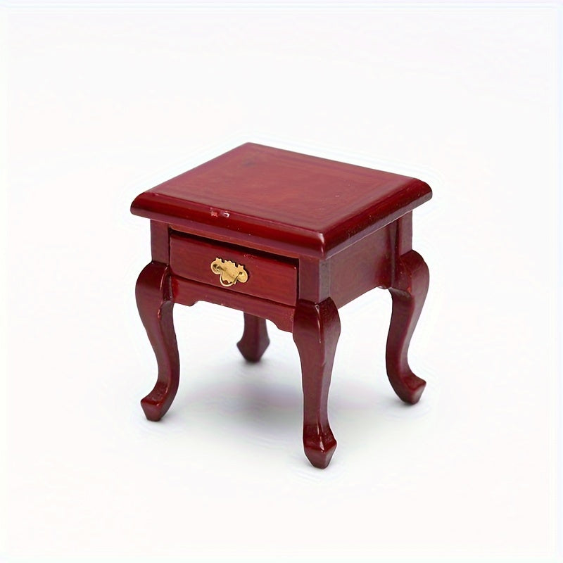 1pc Doll House Mini Furniture Wooden Bedside Cabinet DIY Decoration Model
