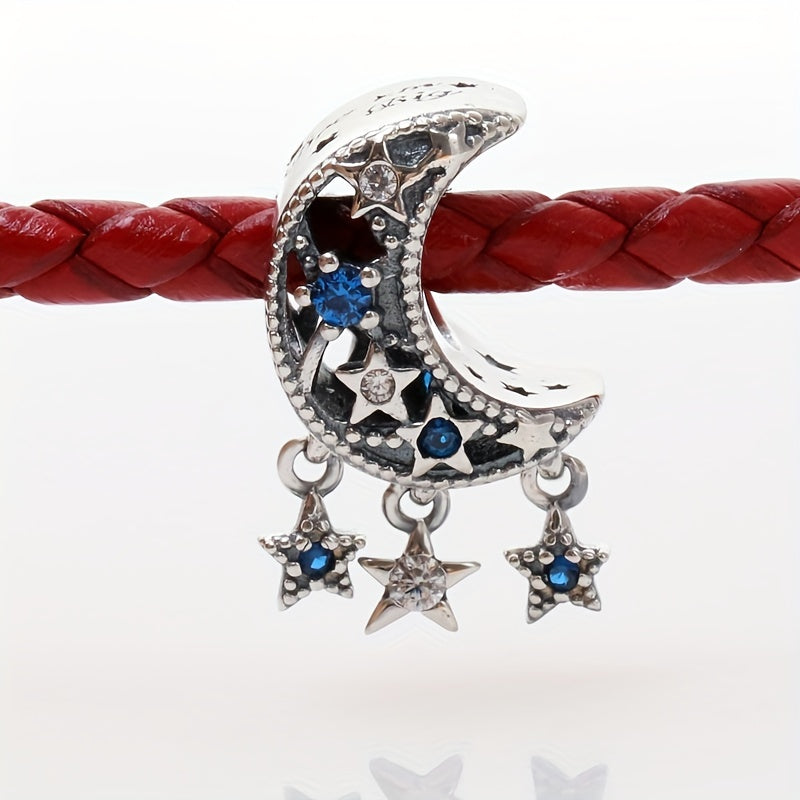 Rhinestone Decor Silver Space Astronaut Bead for DIY Jewelry