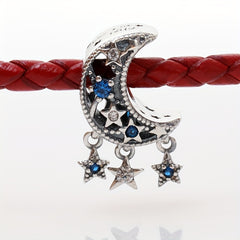 Rhinestone Decor Silver Space Astronaut Bead for DIY Jewelry