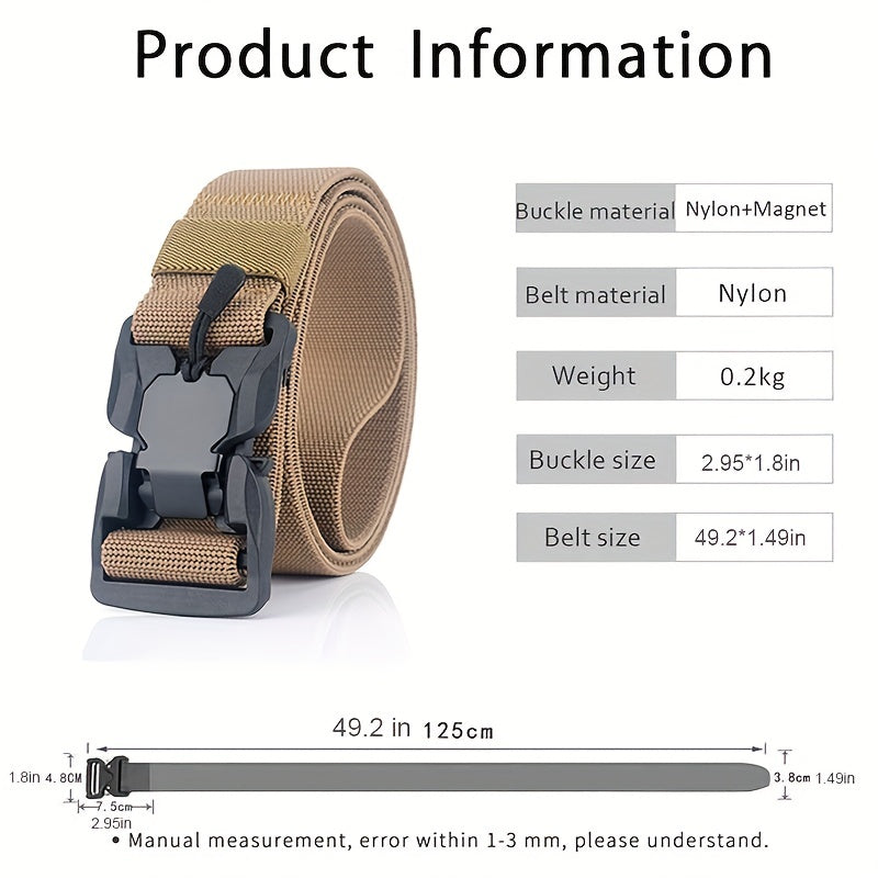 Men's Tactical Belt Quick Release Magnetic Buckle