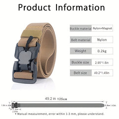 Men's Tactical Belt Quick Release Magnetic Buckle