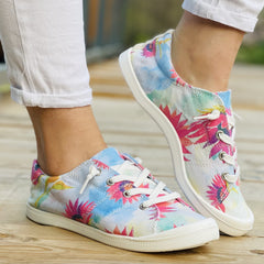 Women's Sunflower Canvas Shoes Lace Up Lightweight Walking Sneakers