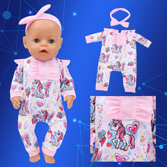 Purple Unicorn Doll Outfit Set with Headband for 18" Dolls