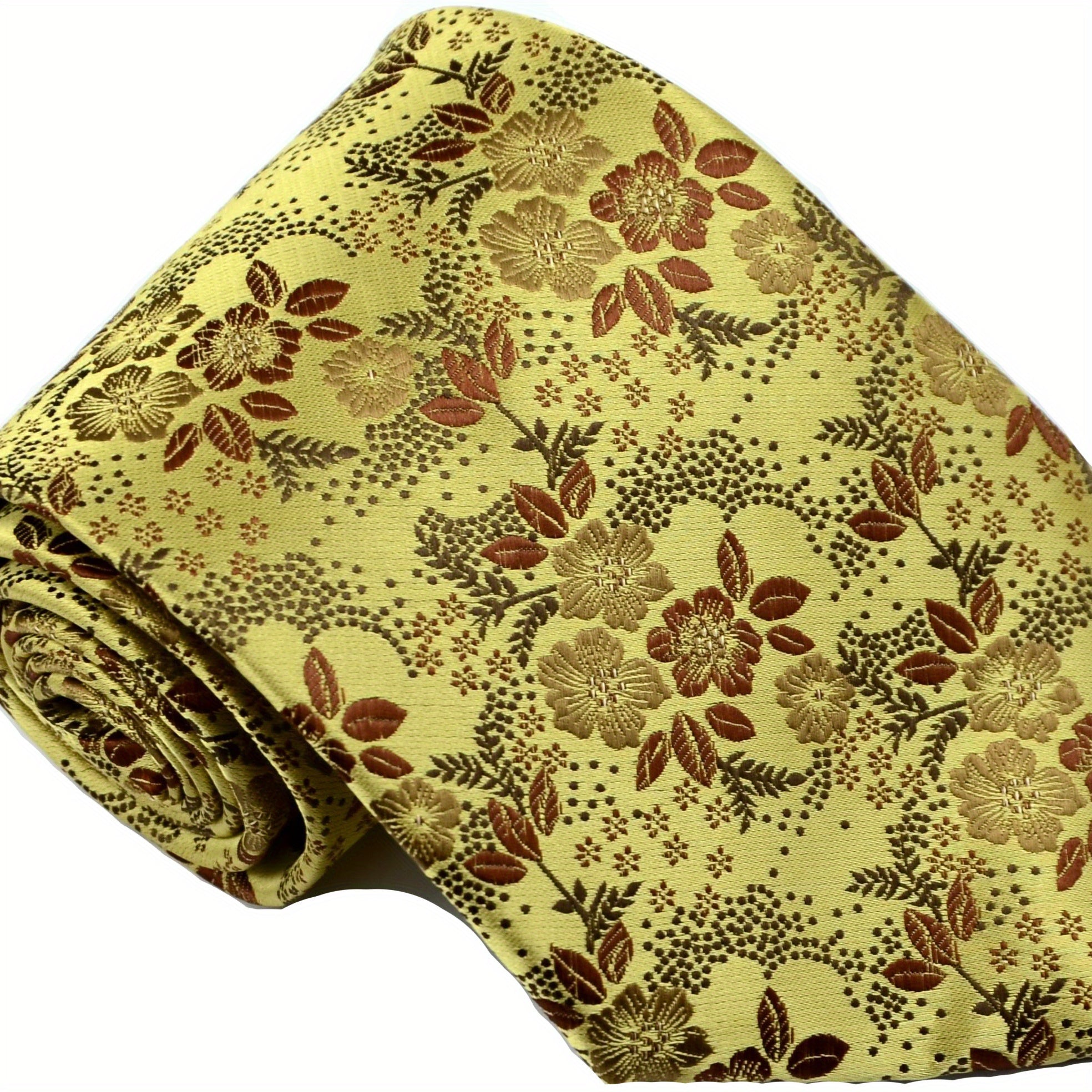 Men's Striped Floral Jacquard Necktie Business Wedding Party Great Gift