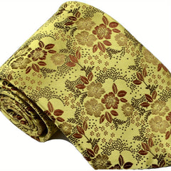 Men's Striped Floral Jacquard Necktie Business Wedding Party Great Gift