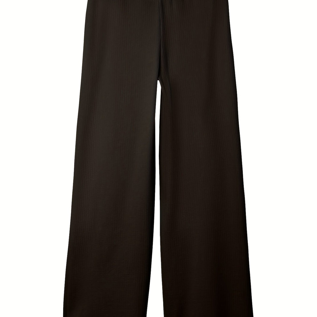 Girls Ribbed Cotton Wide Leg Trousers for Casual Wear