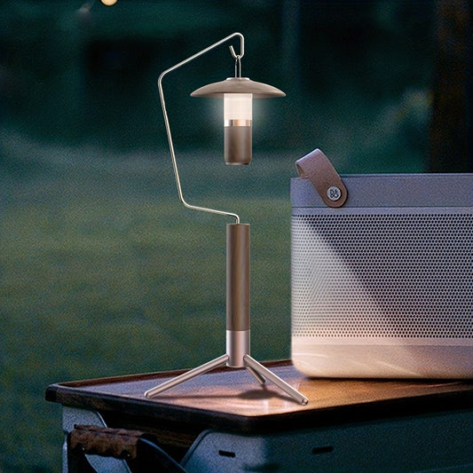 Solid Wood Lamp Holder Foldable Desk Light Rack (Light Not Included)