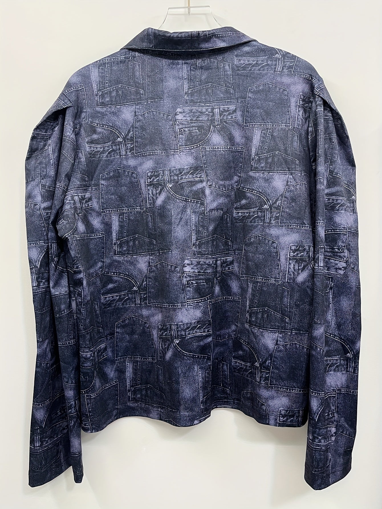  Denim Print Shirt & Pants Outfit Set
