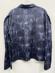  Denim Print Shirt & Pants Outfit Set