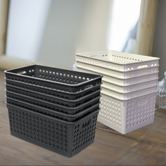 6pcs Plastic Storage Baskets Small Pantry Baskets For Organizing