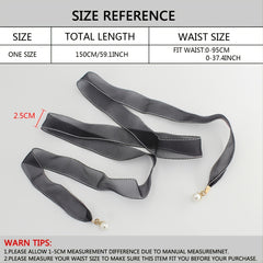 Lace Waistband Dress Belt with Pearl Pendant