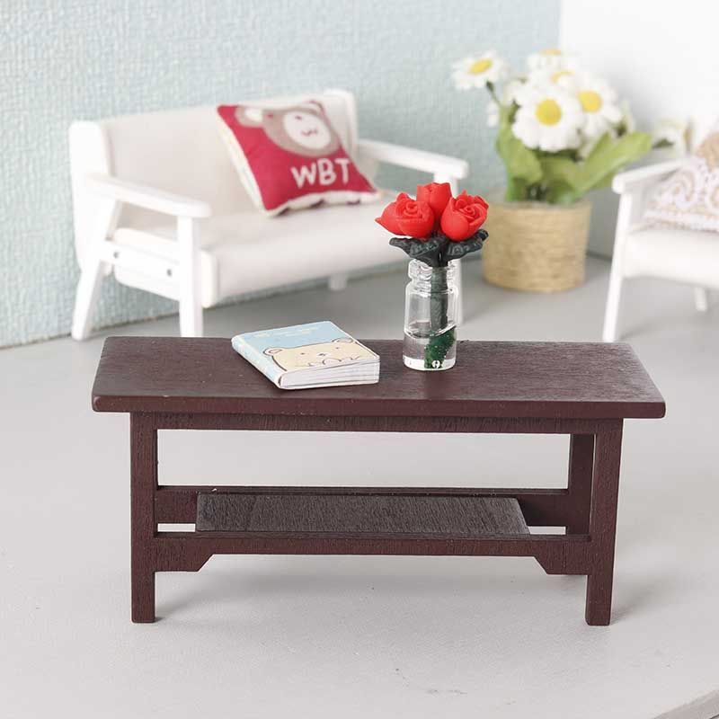 Vintage Coffee Table Model Desk Dollhouse Furniture Props