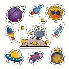 4pcs Cartoon Astronaut Waterproof Sticker for Space Cup Mug Notebook