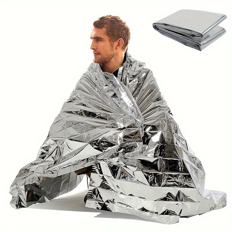 Emergency Thermal Poncho Blanket Lightweight Folding Water Resistant
