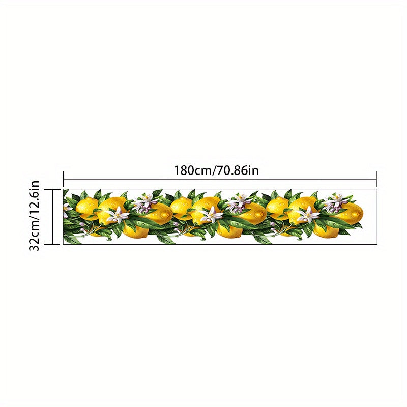 Summer Lemon Pattern Table Runner Farmhouse Linen for Party Wedding