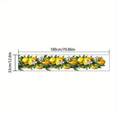 Summer Lemon Pattern Table Runner Farmhouse Linen for Party Wedding