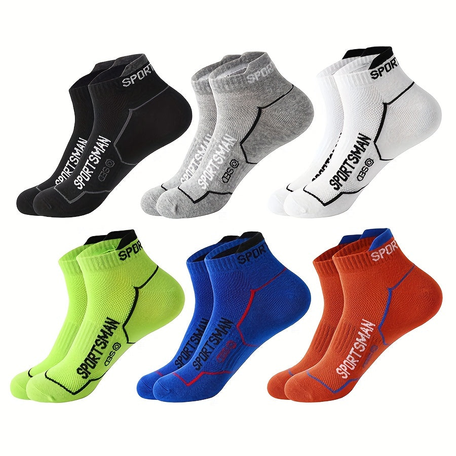 6 Pairs Letter Print Sports Short Socks Women's Stockings