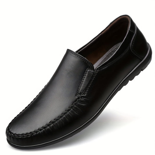 Men's Leather Stitch Loafer Shoes Wear resistant Non Slip Casual Shoes