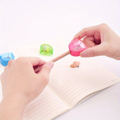 Durable Plastic Pencil Sharpener for School & Office Use with Pencil Holder