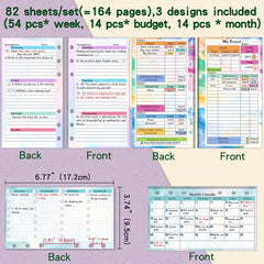 82pcs A6 Budget Binder Budget Book Week Month Planner Loose leaf Notepad
