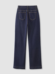  Solid Button Fly Straight Leg Jeans