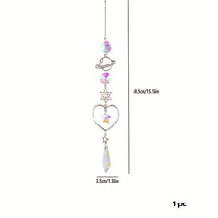 Moon Crystal Pendant Stained Glass Window Hanging