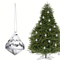 10pcs Christmas Acrylic Diamond Pendants Transparent Decorations