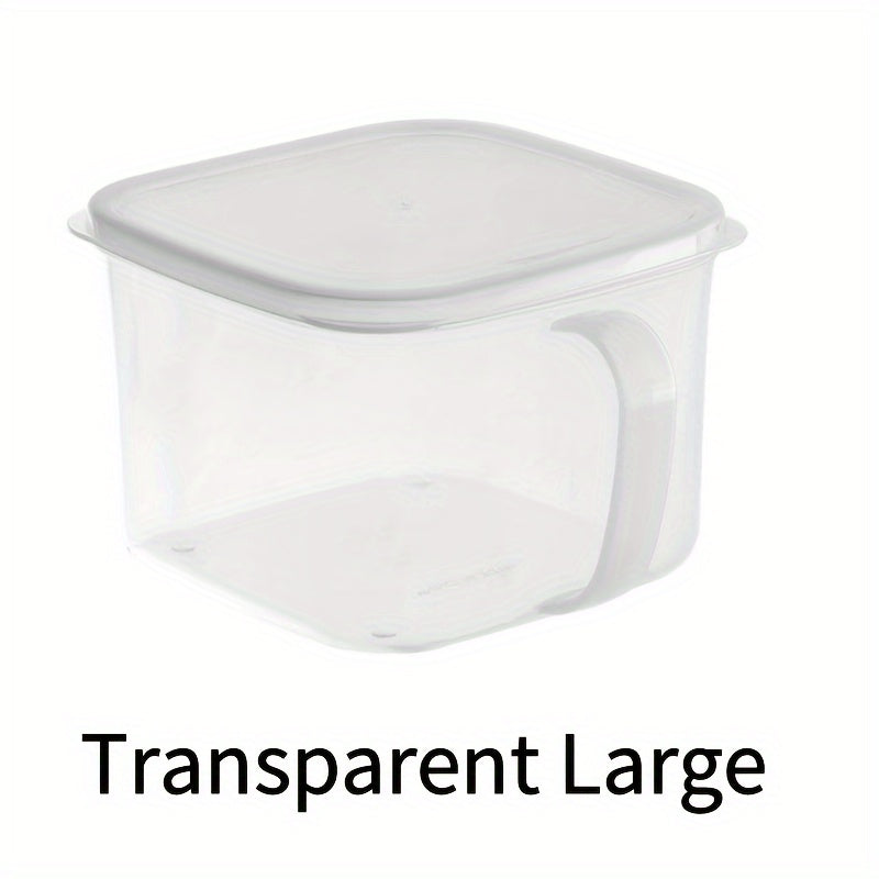 Plastic Food Storage Box With Handle Stackable Fridge Organizer Bins