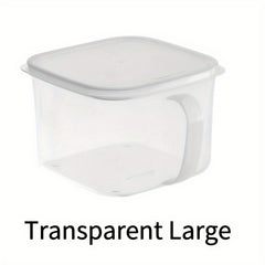 Plastic Food Storage Box With Handle Stackable Fridge Organizer Bins