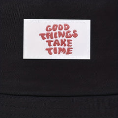 Bucket Hat GOOD THINGS TAKE TIME Print Solid Basin Hats Lightweight Beach Hat