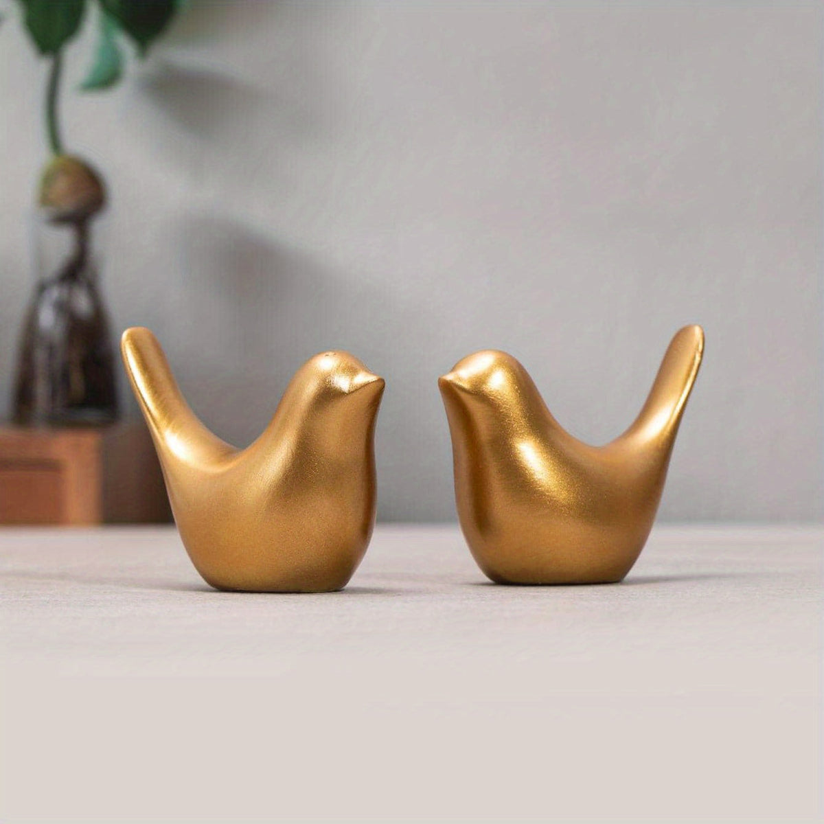 2pcs Resin Golden Bird Home Decoration Eid Al Adha Mubarak