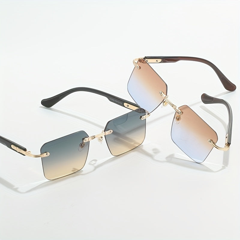 Men's Rimless Sunglasses | Street Photography & Parties