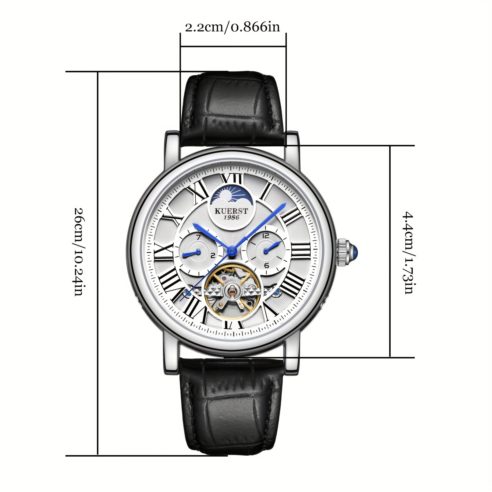 KUERST Teen Watch Automatic Mechanical Waterproof Fly Wheel Watch