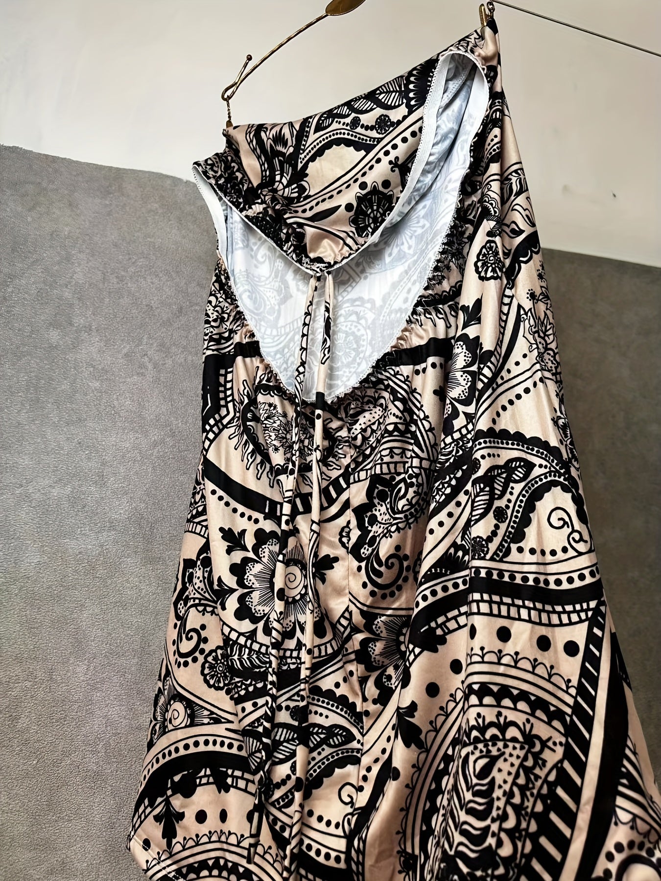  Paisley Print Boho Halter Dress