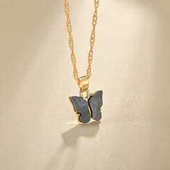 Butterfly Pendant Necklace Dainty Chain Neck Jewelry Birthday Gift