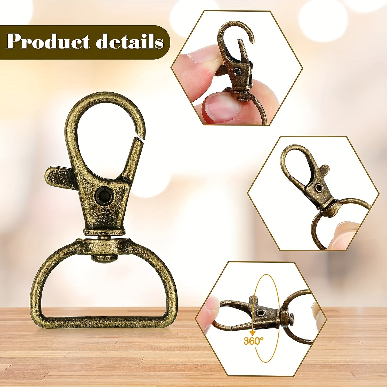 56PCS Antique Copper Lobster Clasp for DIY Keychain Luggage