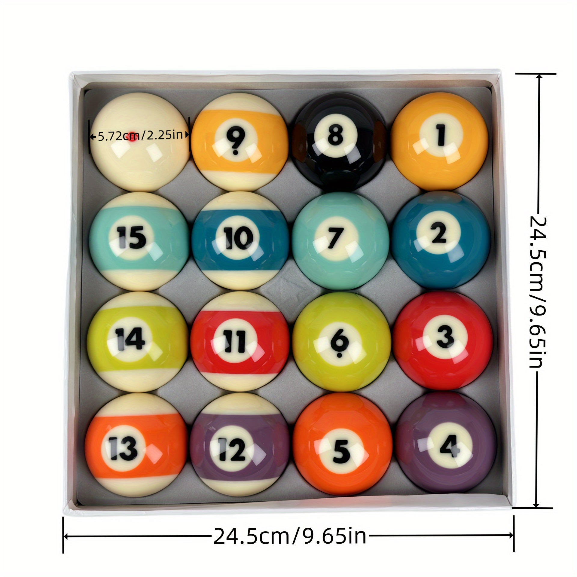 1pc Billiard Set With 16 Table Balls 2 1 4 Regulation Size Bright