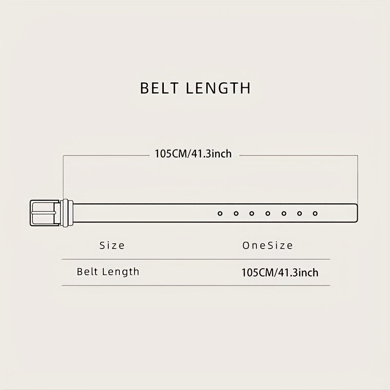Women's Oval Pin Buckle PU Belt for Jeans Pants